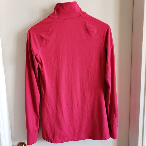 Adidas Climalite Athletic Long Sleeve Chest Zip Up Pink Silver Woman Small - Picture 2 of 11